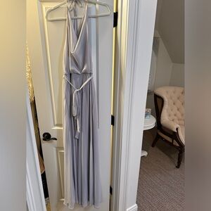 Light grey bridesmaids dress